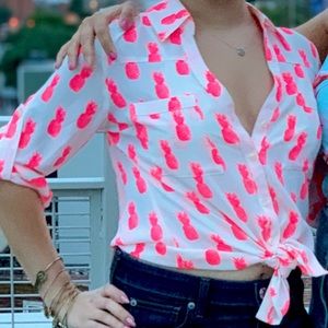 Pineapple Express Blouse - Button down - Small - Summer top